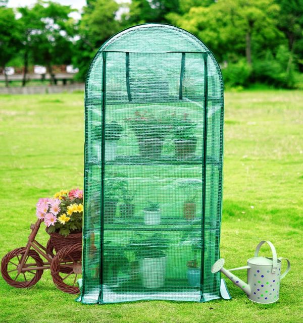 garden plant greenhouse kits with four shelves for season extenting