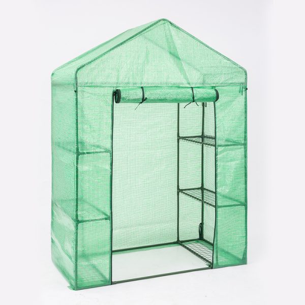 walk in portable greenhouse with three shelves