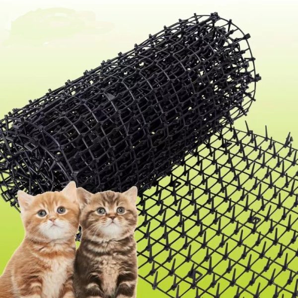 Cat deterrent and scat mat with spike for protecting garden soil