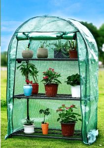 Patio greenhouse kits with 3 shelves for plant protection from cold