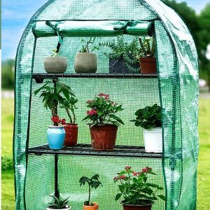 Patio greenhouse kits with 3 shelves for plant protection from cold