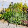 Teepee obelisk trellis for suppoting potted plants