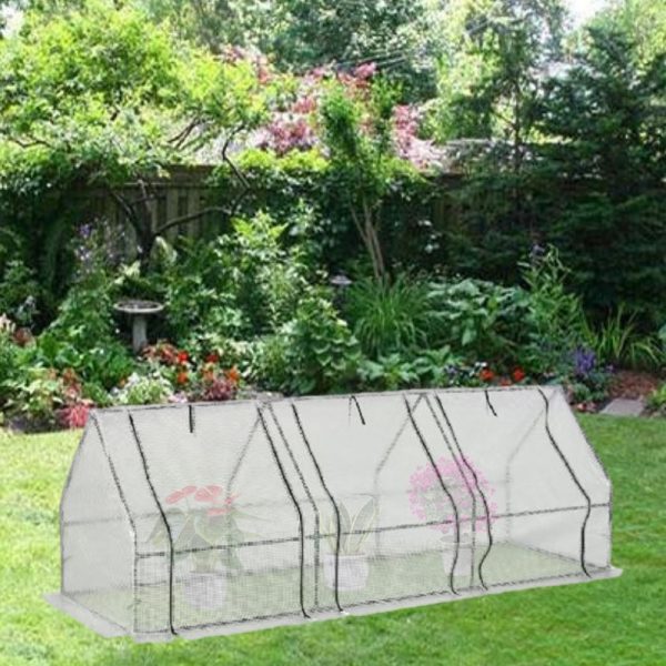 garden tunnel small greenhouse wit pe cover for plant protection in cold weather