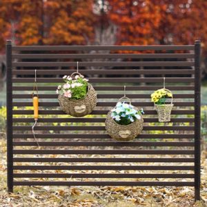 Yard fence trellis and privacy screen for plant climbing